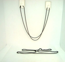 2 Two BLACK Metal Bead Ball Chain Jewelry Necklace Clasp Chain 24" inch L