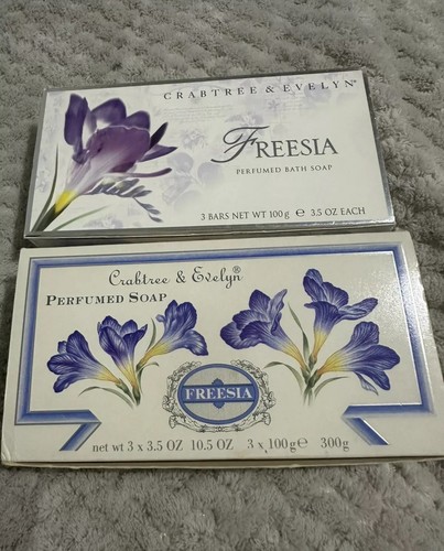 CRABTREE & EVELYN Freesia Soaps 100g Each X2 Boxes - Picture 4 of 7