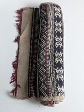 Vintage Hand-Woven Geometric Tribal Pattern Rug/Runner Moroccan Berber Wool