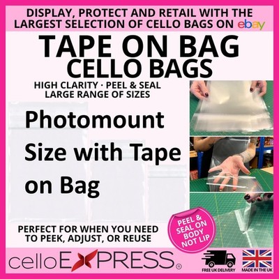 Transparentes Celloband auf Tasche Zellophan Fototaschen selbstklebend Kunststoff Zellophan UK
