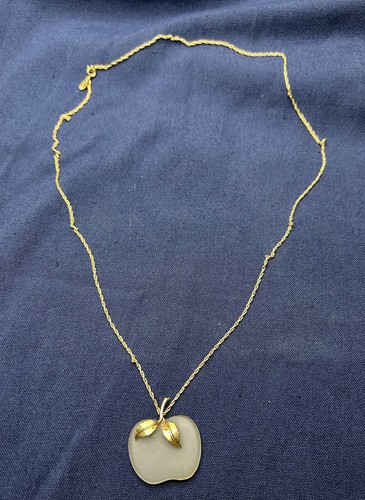 Vintage Avon Apple Necklace Gold Toned
