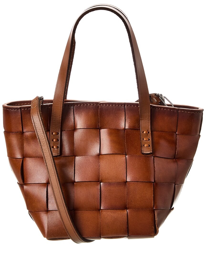 Женская кожаная сумка Dragon Diffusion из плетеной кожи коричневого цвета Os