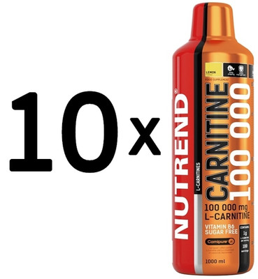 10 x Nutrend Carnitine 100 000, Orange - 1000 ml. (21,00 EUR/L)