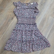 Altar'd State Floral Smocked Tiered Mini Dress Navy Pink Medium 26CZ89RLTI