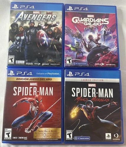 Marvel PS4 Game Bundle Spider-Man + Miles + Guardians Of Galaxy + Avengers