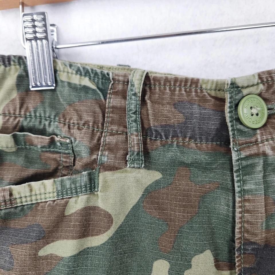 Superdry Pantalones Cortos Hombre 30 Verde Camuflaje Cargo Ripstop Militar Utility Desert Division Foto 3 de 4