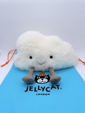Jellycat Amuseables White Cloud Authentic NWT With Dust Bag