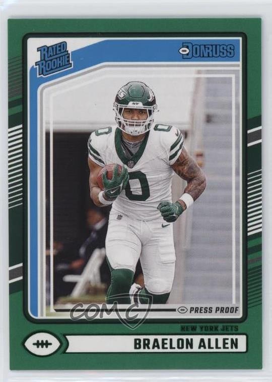 2024 Panini Donruss Rated Rookie Green Press Proof Braelon Allen #306 2l4