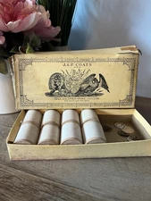 1800s J. & P. Coats - Best Six Cord Spool Cotton Thread White - Original Box