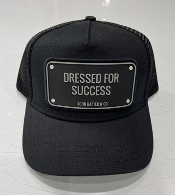 John Hatter & Co Black Trucker Hat - DRESSED FOR SUCCESS - New With Tag