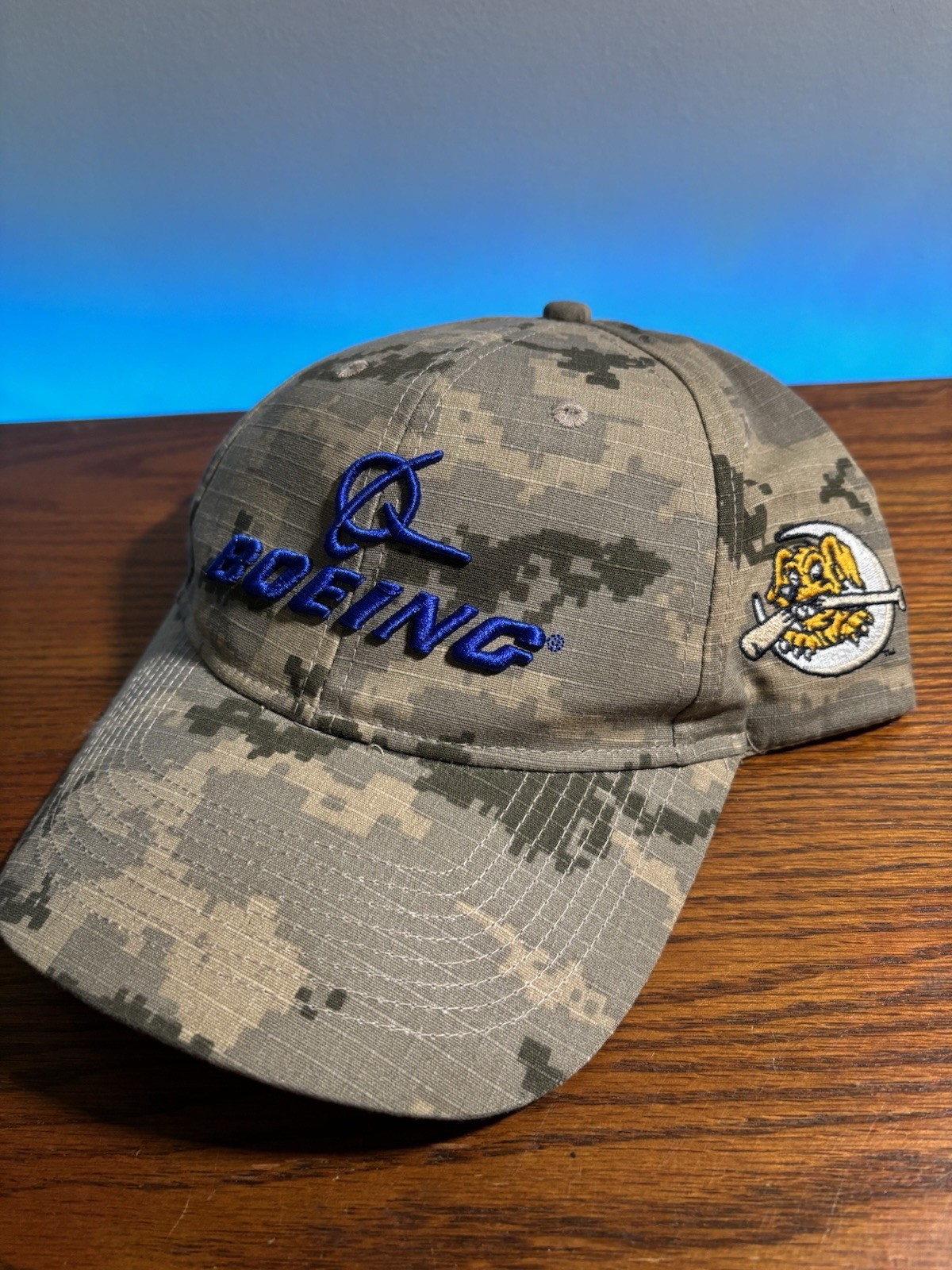 RARE Boeing Charleston Riverdogs Veterans Promo Digi Camo Baseball Cap