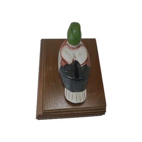 Vintage Ceramic Wood Mallard Duck Box NO Playing Cards 1980s Lake Cabin Hunting - Picture 7 of 9