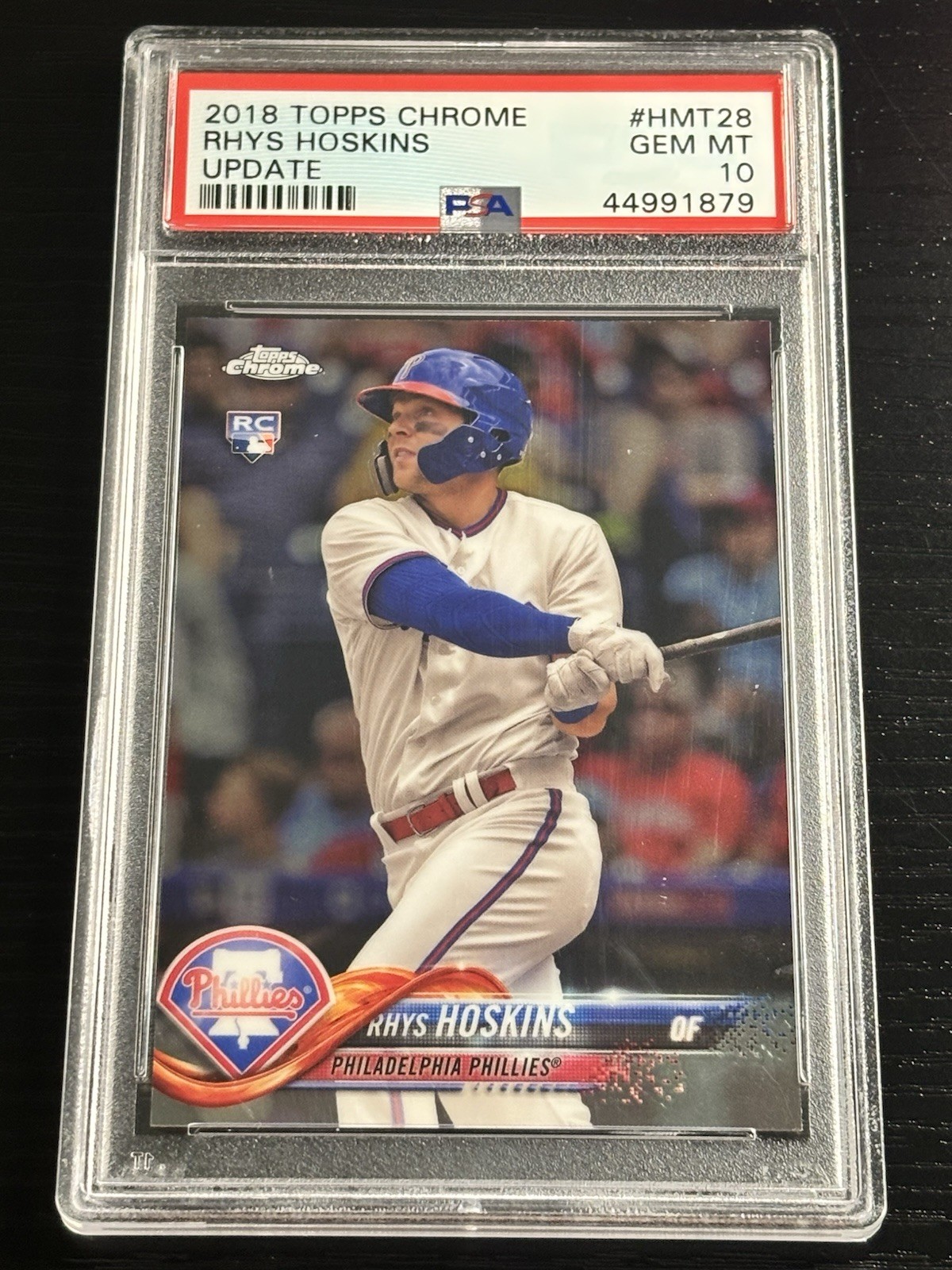 2018 Topps Chrome Update Rhys Hoskins #HMT28 Rookie PSA 10 Gem Mint RC Brewers
