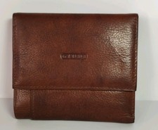 GIUDI® Leather Wallet Brown-Card Slots Coin Pocket & X2 Cash Slots-Stud Closure
