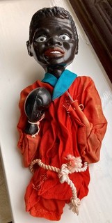 Vintage Boxing Hand Puppet Mechanical Toy Missing Glove