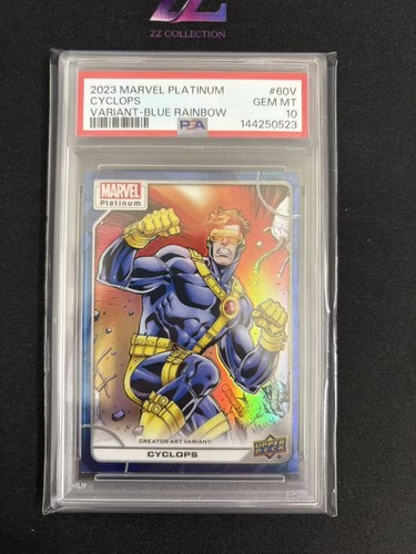 2023 Upper Deck Marvel Platinum Cyclops Art Variant Blue Rainbow PSA 10 -XFU