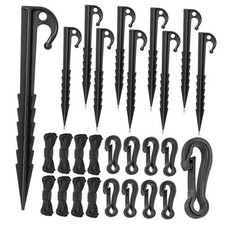 24 Pieces Plastic Inflatable Stakes Set, Include Tent Stakes, Tethers Ropes