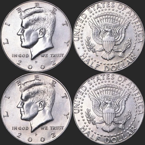 2002 P D Kennedy Half Dollars NIFC CN-Clad BU from bank rolls 2 coins