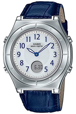 Casio Wave Ceptor LWA-M145L-2AJF Solar Funk Damenuhr Blau Leder Analog
