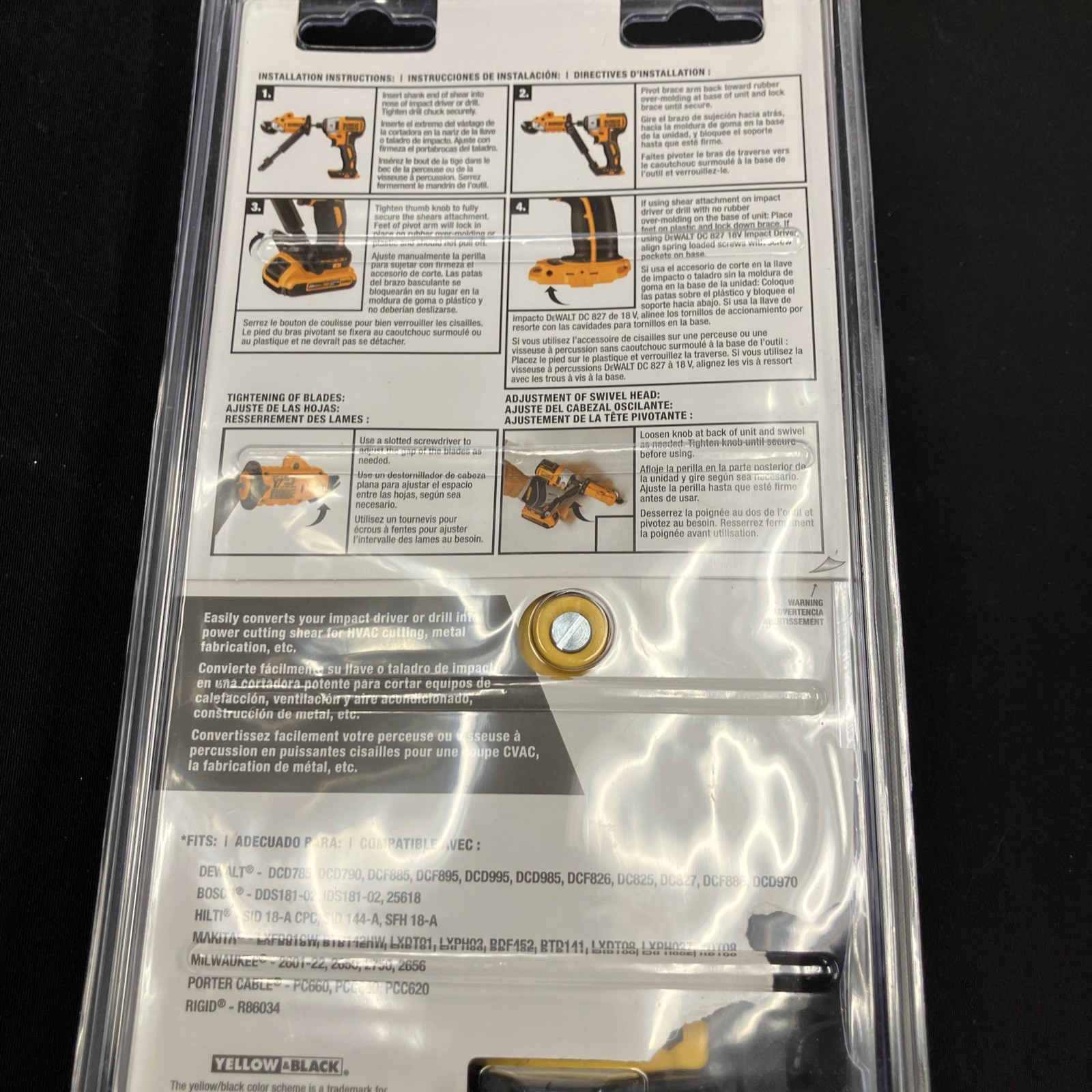 DEWALT DWASHRIR 18 Gauge Shear Attachment - BRAND NEW - FREE SHIPPING