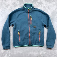 REI Co-op Kids Large 14-16 polartec Green Fleece Jacket Full Zip Pockets
