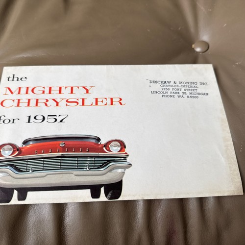 1957 Chrysler Dealer Sales Brochure Saratoga New Yorker Windsor Specs Art Vtg
