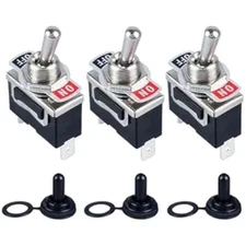 3Pcs Toggle Switch 30A 12VDC/ 20A 120VAC ON/Off 2Pin Electric- 2Pin ON-OFF