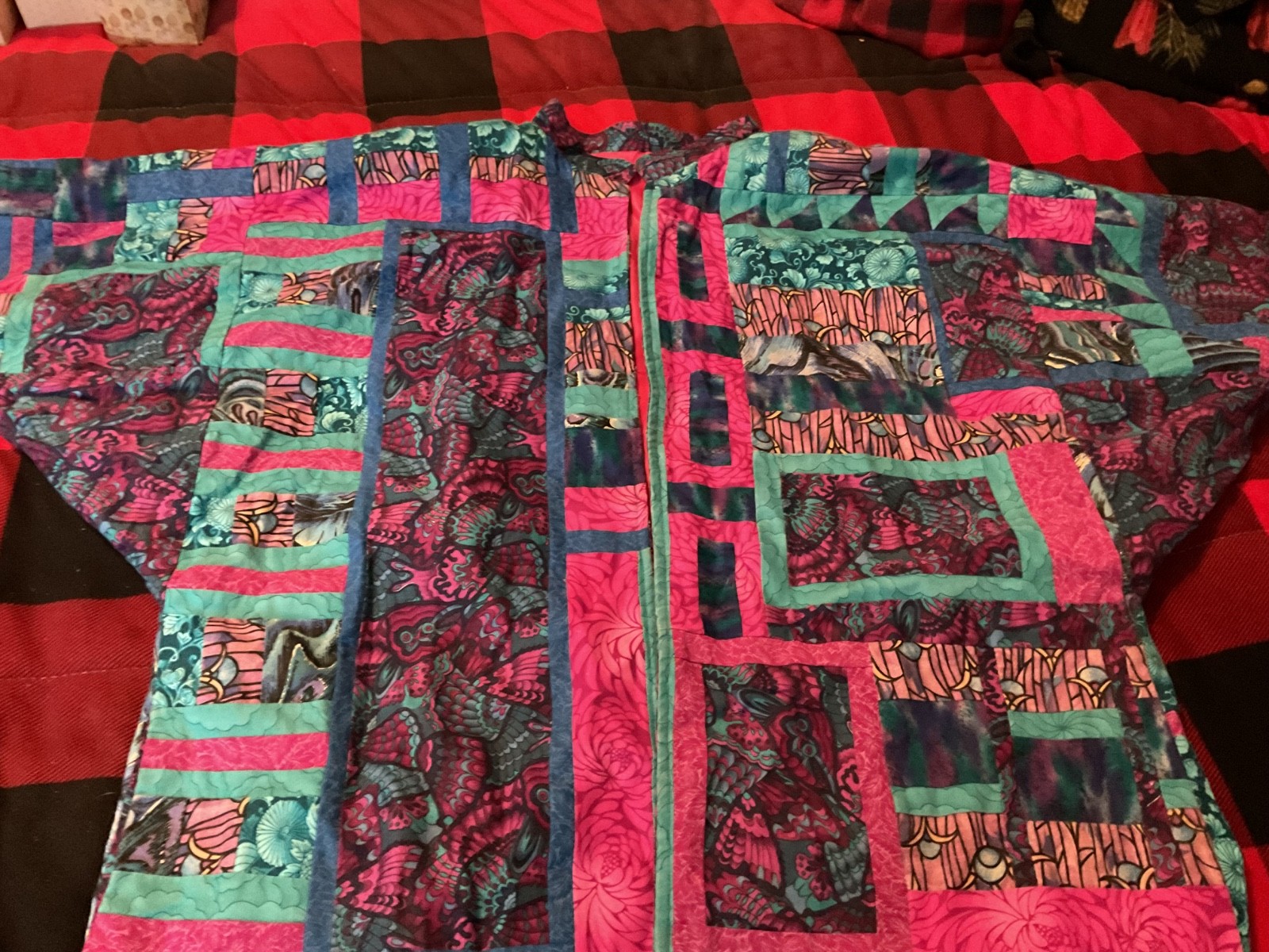 Jacket Women’s Large Multicolored Patchwork Dolma… - image 10