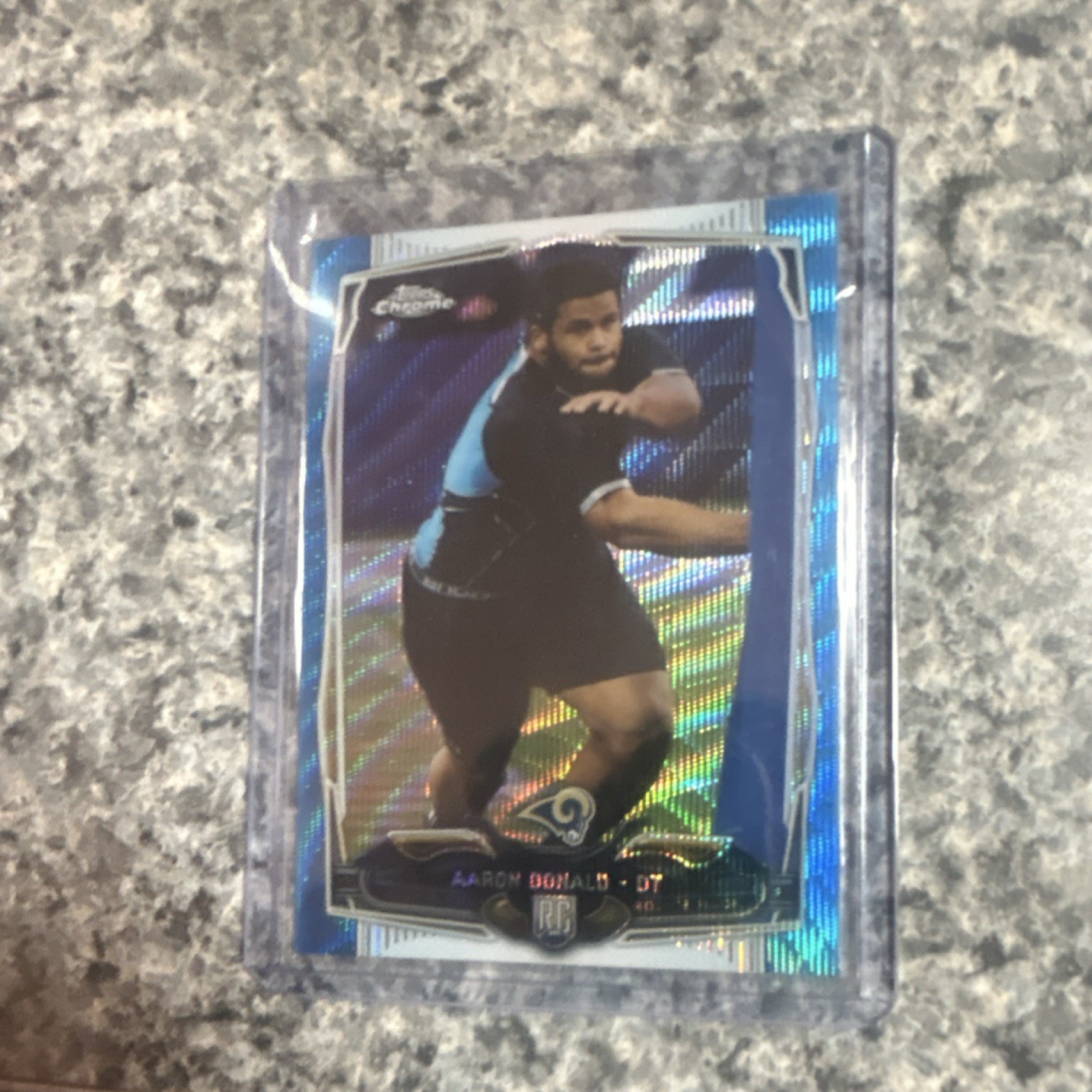 2014 Topps Chrome Aaron Donald #175 Blue Wave Refractor Rookie St. Louis Rams