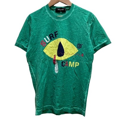 DSQUARED2 Dsquared SURF CAMP Print T-Shirt, Size XS, Green mens USED