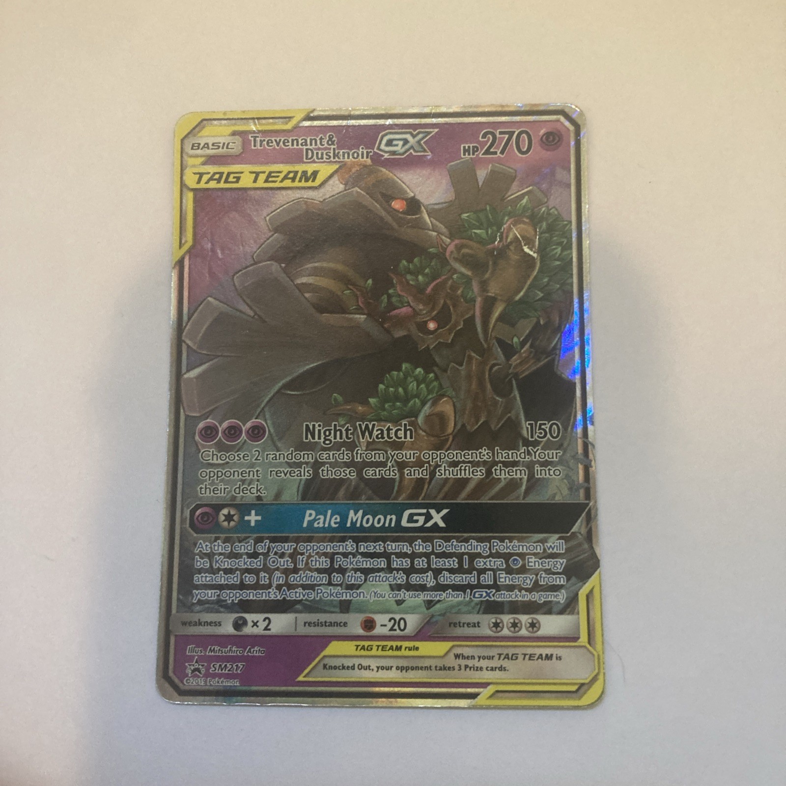 Pokemon TCG Trevenant & Dusknoir GX Sm Promos SM217 Moderately Played