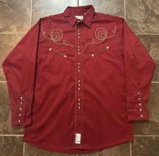 Panhandle Slim Retro Western Wear Red Shirt Pearl Snap Men s Size L Vintage