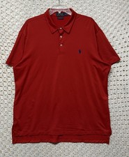 Polo Ralph Lauren Shirt Men  s Size XL Red Performance Polo Shirt Short Sleeve
