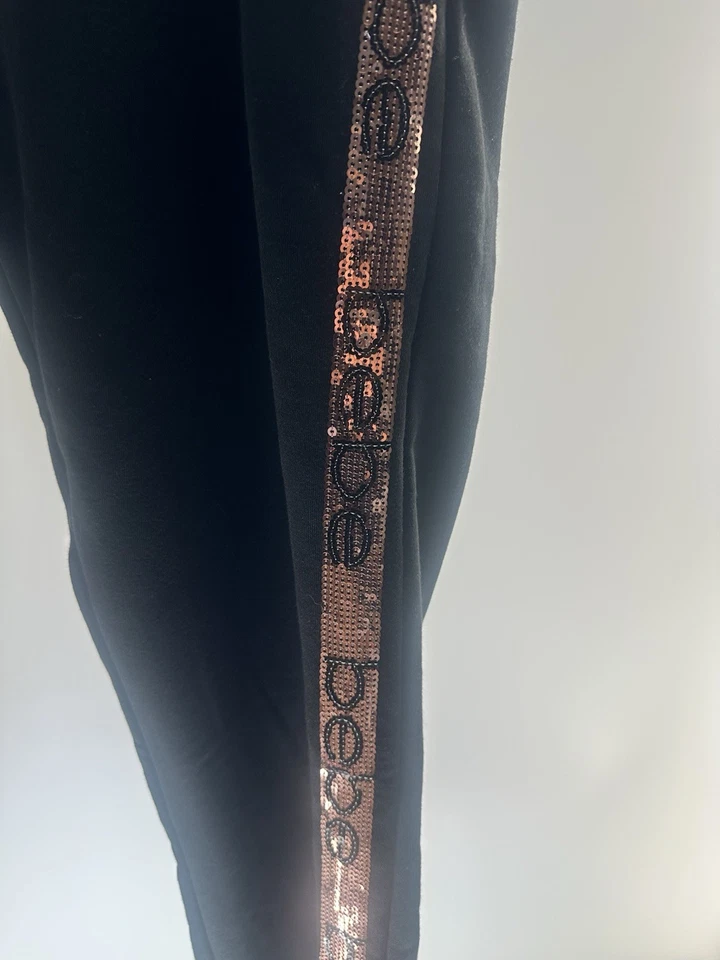Bebe Women’s Logo Sequined Jogger Black 3X - Image 4 of 4