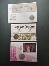 Three Queen Elizabeth II First Day Coin Covers Brilliant Uncirculated Condition