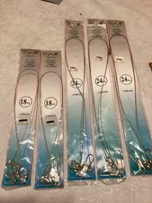 Lot of 5 New packages of 2 Dolphin Brand nylon coated Wire Leaders 18" & 24"