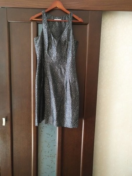 Women Rene Lezard Dress Grey Silk 36