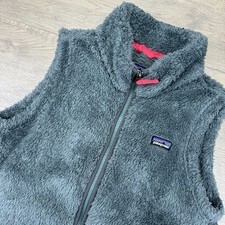 Patagonia Los Gatos Fleece Sherpa Vest Girls Sz XL Green Grey Gorp