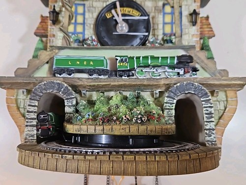 Bradford Exchange "Memories Of Steam" Flying Scotsman Kuckucksuhr - getestet funktioniert - Bild 4 von 16