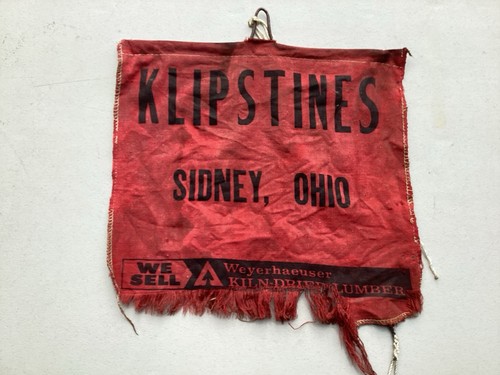 Vintage Red Safety Flag Klipstines Hardware Store Sidney,Ohio USA