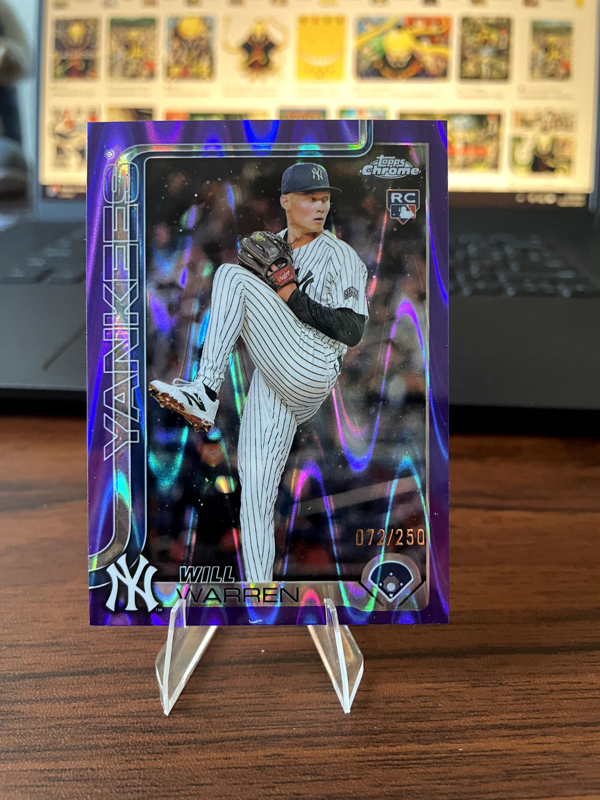 2025 Topps Chrome - Will Warren #81 Purple Raywave Refractor /250 (RC)
