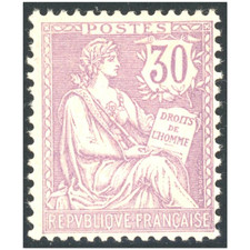 TIMBRE MOUCHON N°128 TIMBRE NEUF DE FRANCE SIGNÉ JF BRUN ANNÉE 1902 COTE 1050€