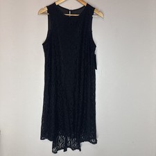 NWT  APT. 9 Black Lined Lace Overlay A-line  Dress Size 12