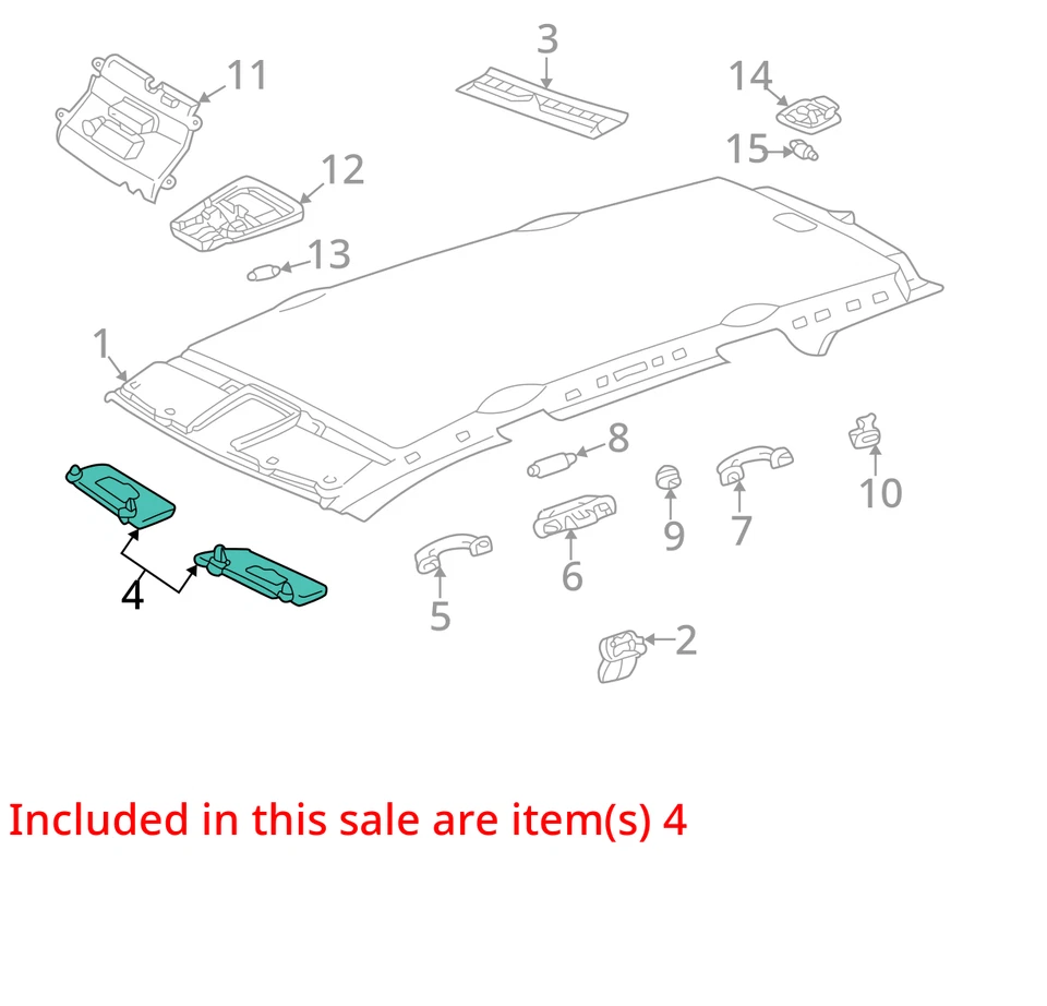 2003-2005 Mercedes-benz Ml350 Passenger Sun Visor Mirror Right Sunvisor AT8Q0 - Image 3 of 4