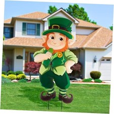 St. Patrick's Day Yard Signs Leprechaun Garden Stakes, 41.3" H Metal St.