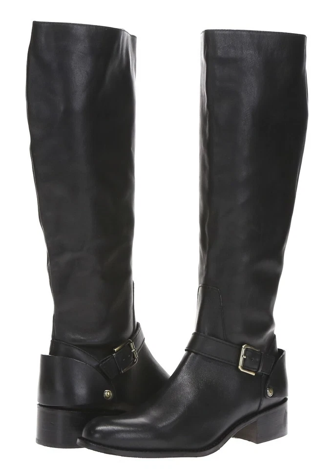 DELMAN 女式“Soar”黑色皮革及膝骑行靴 9.5 码 — 第 2/4 张图片