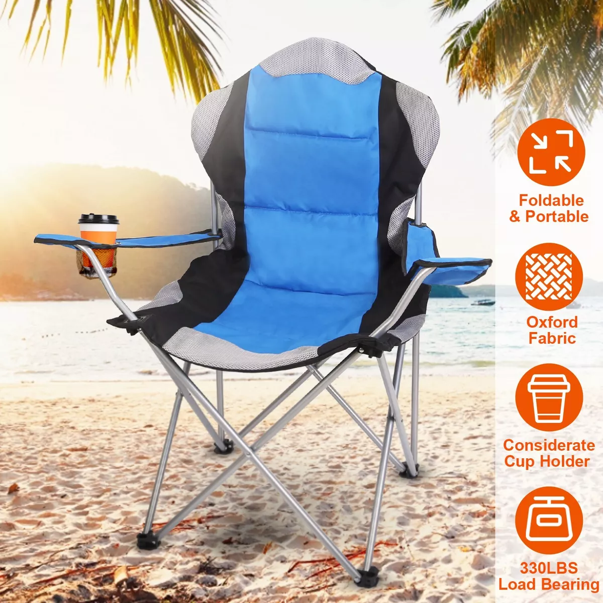 Heavy Duty Compact Portable Outdoor Camping Folding Chairs Portable Gardren Furniture  Beach Fishing BBQ Hiking Picnic Seat Tools