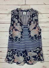 Cabi Women's XS Extra Small Navy Blue Sleeveless Spring Summer Lightweight Top