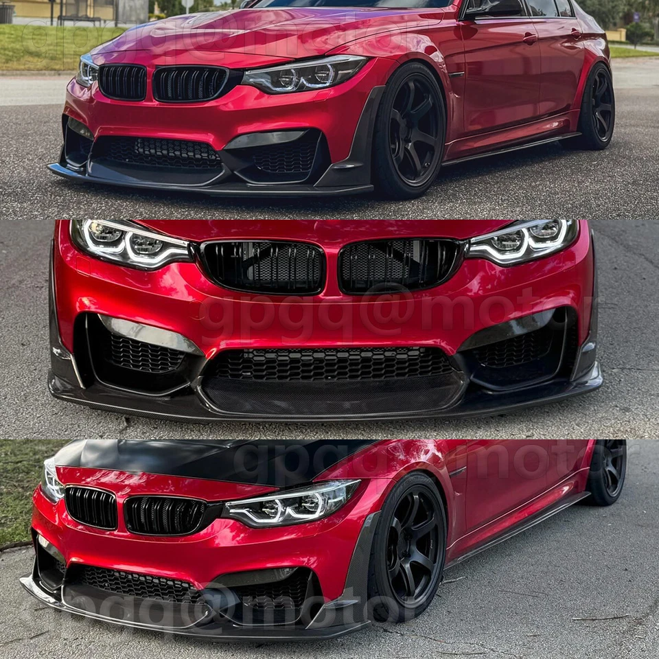 For BMW F80 M3 F82 F83 M4 15-20 LPT Style Carbon Fiber Front Bumper Lip Splitter - Image 2 of 4