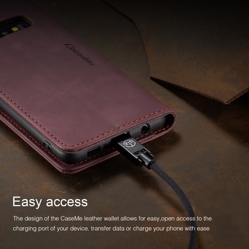 Funda tipo billetera magnética de cuero con tapa para Samsung Galaxy S10e/S9+/S8+/S7 Edge - Imagen 28 de 29